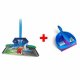 Seturi de curățare - Set de mături Gosia 2-in-1 cu bara și cuțet cu praf albastru - 