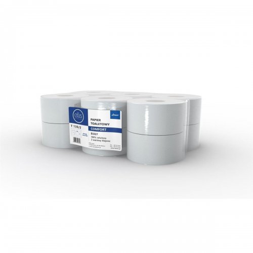 Hârtie igienică albă Jumbo Comfort T130 / 2 100% celuloză