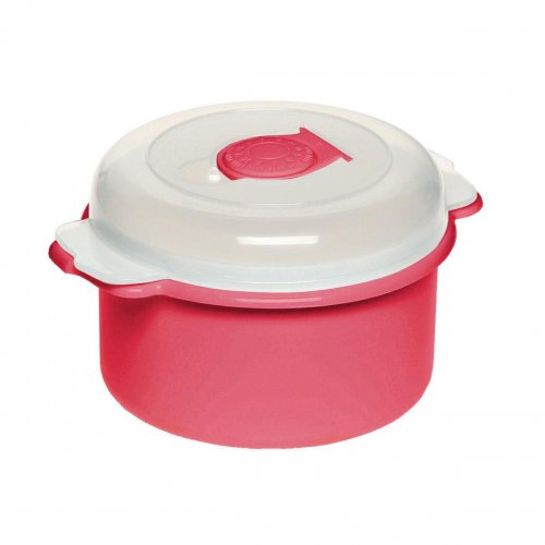 Recipient pentru echipamente plastice pentru cuptor cu microunde 0,5l 3106 roșu rotund
