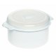 Containere alimentare - Recipient pentru echipamente plastice pentru cuptor cu microunde 1.5l 3107 alb rotund - 