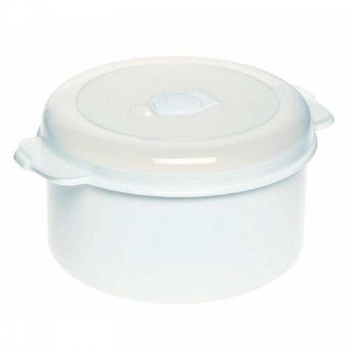 Recipient pentru echipamente plastice pentru cuptor cu microunde 1.5l 3107 alb rotund