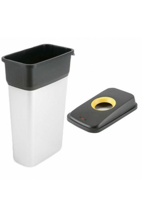 Containere pentru segregarea deșeurilor - Vileda Geo Coș metalic 55l 137660 + capac negru și galben Plastic 137665 Viled