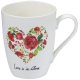 cupe - Cană albă de porțelan cu trandafir 345ml 9483 CH - 