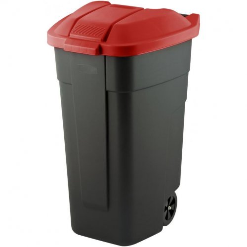 Curb Coș de gunoi cu roți 110l Red 214126