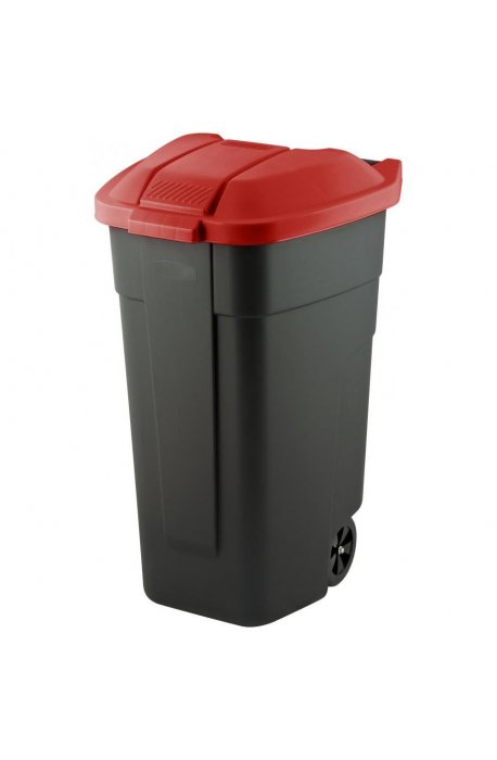 Containere pentru segregarea deșeurilor - Curb Coș de gunoi cu roți 110l Red 214126 - 