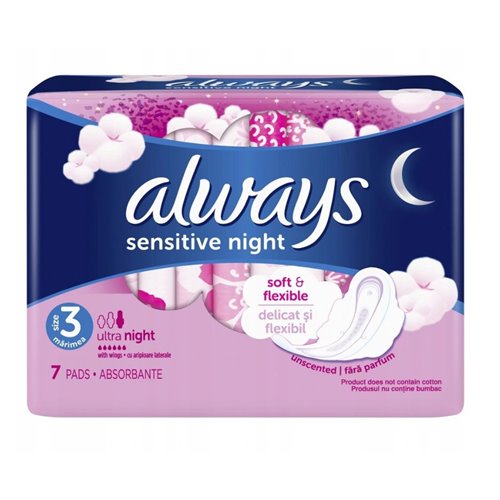 Întotdeauna Sensitive Ultra Night tampoane igienice 7 buc